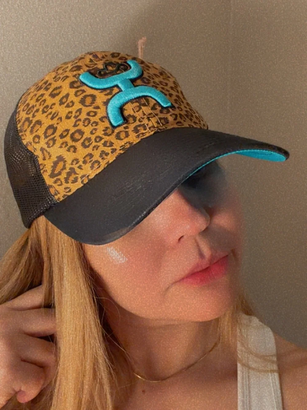 Goorin Bros Kids Leopard Trucker Hat with Teal Crest